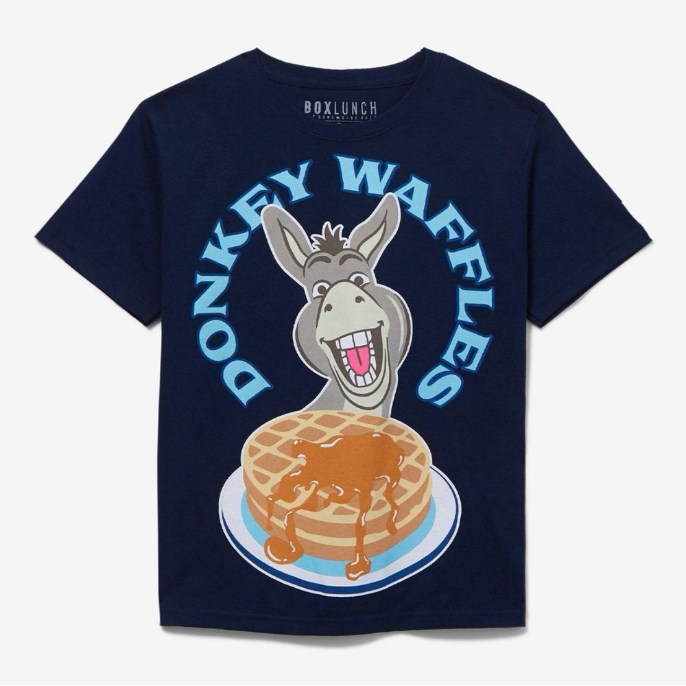 Box Lunch Shrek Donkey Navy Youth Unisex T-Shirt Size L 🆕